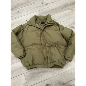 Essentials Fear of God Puffer Jacket Olive Green Mens XL Oversized Coat - Picture 1 of 5