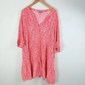 Suzanne Grae size 22 Dress Pink White Zebra Print Tiered 100% viscose - Bild 1 von 6