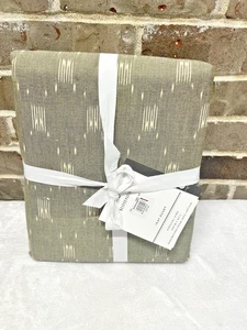 VERJÜNGUNG HANDGEWEBTER IKAT BAUMWOLLE BETTBEZUG, KING/CAL KING FOSSIL GRÜN NEU - Bild 1 von 6