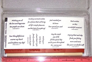 Stampin Up Versatile Verses Rubber Wood Stamp Set New Phrases & Sayings Hoping + - Picture 1 of 6