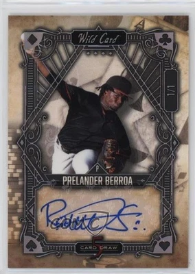 2023 Wild 5 Card Draw Holographic Rainbow Foil Tan 1/1 Prelander Berroa Auto v7j - Image 1 of 3