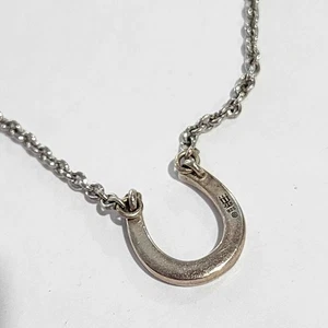 Collar de herradura de plata esterlina James Avery - cadena de 16", dije de buena suerte - Imagen 1 de 8