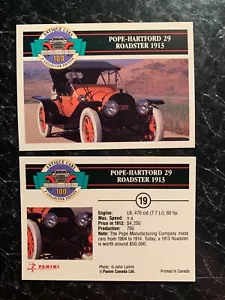 1992 Antique Cars #19 POPE HARTFORD ROADSTER 1913 Collector Edition Card Panini - Picture 1 of 1