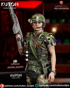 Figura impresa en 3D del cabo Dwayne Hicks - Aliens Colonial Marine, sin pintar - Imagen 1 de 9