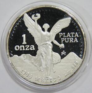 MEXICO 1986 1 ONZA WINGED LIBERTY LIBERTAD EAGLE SNAKE SILVER PROOF COIN 🌈⭐🌈
