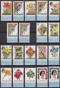 COOK ISLANDS 1967-71 Flowers, IMPERFORATE Set of 19 (no O/P) MNH - Picture 1 of 1