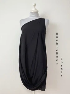 Emporio Armani Cocktailkleid DRAPIERT schwarz kreppig EINE SCHULTER Schicht Party XS NEU MIT ETIKETT - Bild 1 von 19