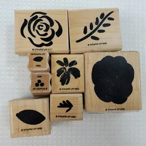 Stampin' Up! Rubber Stamps 1998 Flashy Florals Set of 8 Stamps  - Picture 1 of 11