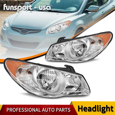 Chrome Headlight Assembly Clear Lens Fit For 2007 -2010 Hyundai Elantra 4-Door - Image 1 of 4
