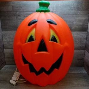Blow Mold Light Up Pumpkin, 24-Inch, Orange - vintage - Picture 1 of 7