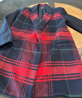 GAP TARTAN PLAID WOOL DRIVING COAT WOMENS SMALL PETITE CLASSIC PREPPY - Image 1 of 4