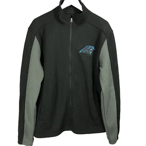 NFL Carolina Panthers Jacke Herren L schwarz gerippt Polyester Fleece gefüttert 1/4 Zip - Bild 1 von 10