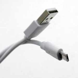 USB A to Micro B - CCTV / Doorbell 5m USB Power Cable - White with Cable Clips - Picture 1 of 4