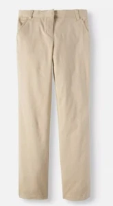 George Girls' School Uniforms, Flat Front Pant Adjustable Waist Size 12 Beige - Picture 1 of 5