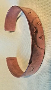 Vintage Kupfer Manschette, signiert S. Burnside - Bild 1 von 12
