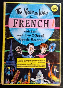 The Modern Way to French, livre avec "2 vitesses miracle records", 1960 - Photo 1/6
