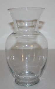 Clear Glass Urn Shaped Flare Top Flower Vase 11" Tall #14 - Picture 1 of 8
