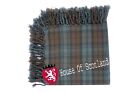 HS Scottish Tartan Kilt Fly Plaid Weathered Black Watch Acrylic Wool 48" X 48" 
