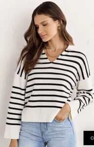 NWT NEW YORK & CO Size Large (oversized) Striped Sweater long sleeves-Papermoon - Picture 1 of 7