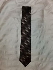 Kenneth Cole Reaction Necktie Brown Black Plaid Silk Men's Tie - Free Delivery!