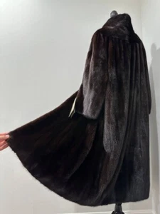 NEW Genuine Real Mink Fur coat jacket 1201008 size XL dark brown Female - Picture 1 of 21