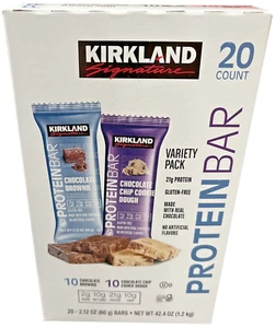 Kirkland Signature Protein Bar Chocolate Brownie & Cookie Dough, 2.12 Oz 20 Bars - Picture 1 of 3