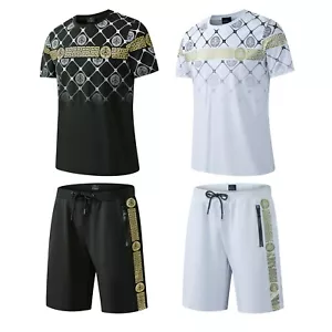 Neu Herren Baumwolle T-Shirt + Polyester Shorts Set LÖWENDRUCK Trainingsanzug Sommer - Bild 1 von 7