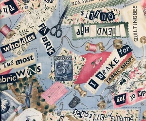 STITCHES`N STASH Fabricaholic She who Dies w/ the Most Fabric Wins Quilting BTFQ - Picture 1 of 8