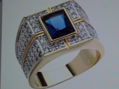 Exceptional Mens Ring White Gold Filled Sz 9 Foto 1 de 3