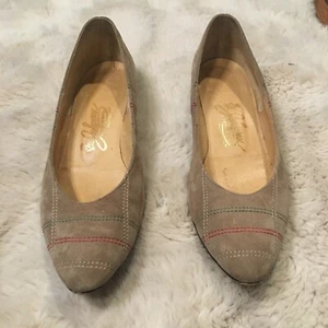 Scarpe Johansen marroni con tacco a gattino a quadri donna 6,5 made in USA - Foto 1 di 8