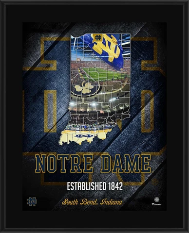 Notre Dame Fighting Irish 10.5" x 13" 2018 Sublimated State Plaque Cover
