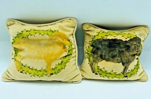 Bolsa de frijoles almohadas pintadas a mano vintage cordero blanco cordero negro núcleo de cabaña - Imagen 1 de 7
