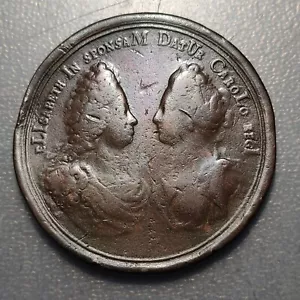 IMPERIO ESPAÑOL PAISES BAJOS MEDALLA 1708 BODA CARLOS VI III PRETENDIENTE ESPAÑA - Picture 1 of 2
