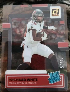 /75.   2022 Clearly Donruss Orange #93 RACHAAD WHITE RC Rated Rookie ACETATE - Picture 1 of 4