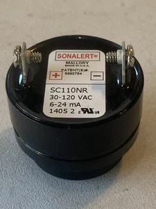 Mallory Controls Sonalert SC110NR Zumbador Piezoeléctrico / Alarma / Bocina 80dB - Imagen 1 de 3