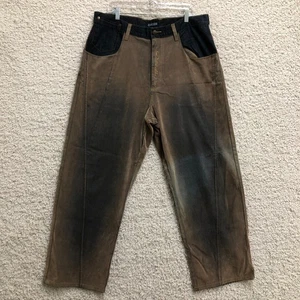 Pantalones de mezclilla vintage P Miller 38x32 para hombre marrón rectos relajados desgastados lavado - Imagen 1 de 10