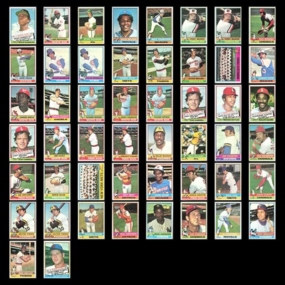 Lote de 50 tarjetas de béisbol vintage Topps 1976 en muy buen estado conjunto MLB colección de distribuidor a granel Foto 1 de 4