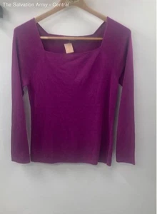 M. M. Lafleur Womens Purple Long Sleeve Square Neck Pullover Blouse Top Size L - Picture 1 of 6