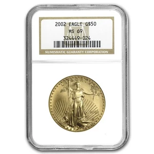 2002 1 oz American Gold Eagle MS-69 NGC - Picture 1 of 3