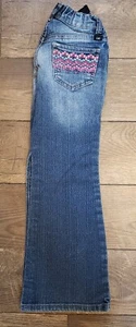 Vtg Girls LEI L.E.I Chelsea Lowrise Flare Adjustable Waist Blue Jeans Sz 7 Denim - Picture 1 of 10