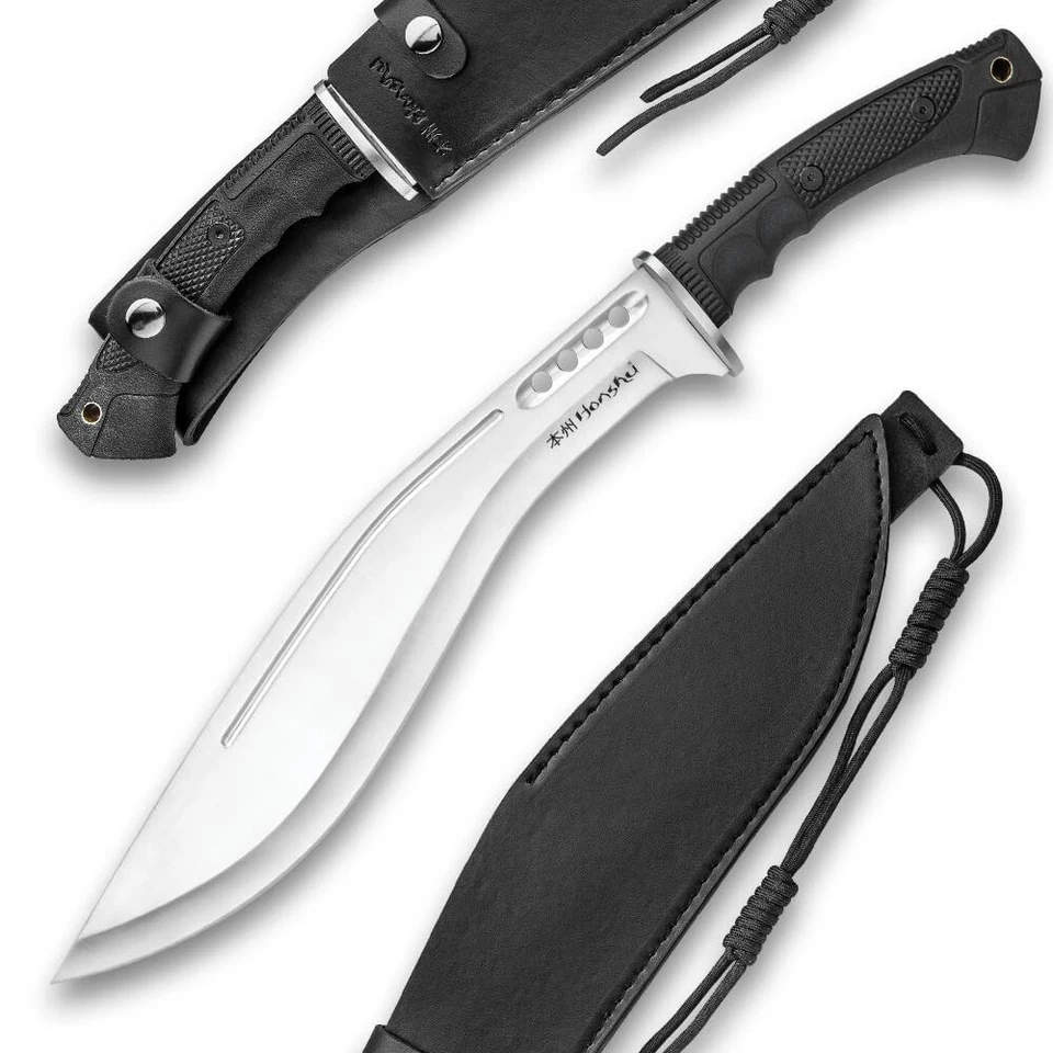Honshu Boshin Kukri | Hoja de acero inoxidable Full-Tang de 13 1/8” | Funda de cuero Foto 1 de 4