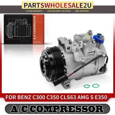 A/C Compressor with 6-Groove for Mercedes-Benz GLK350 C300 CLS63 AMG S 6SEU16C - Image 1 of 4