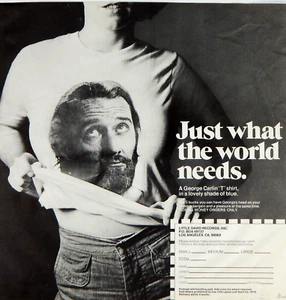 1976 GEORGE CARLIN TEE SHIRT ADVERTISEMENT SINGLE SHEET PRINT AD POP CULTURE - Picture 1 of 3