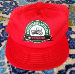 VINTAGE TEXACO AGRICULTURAL LUBRICANTS TRUCKER MESH SNAPBACK HAT CAP - Picture 1 of 7