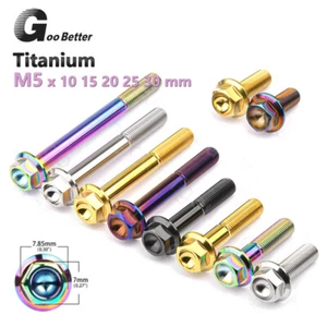 M5 x 10 15 20 25 30mm Titanio Pernos Brida Cabeza Hexagonal Perno Modificado Moto - Imagen 1 de 8