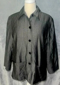 Vintage Pendleton Women Petite Herringbone Virgin Wool Blazer Jacket USA Grey 12 - Picture 1 of 5