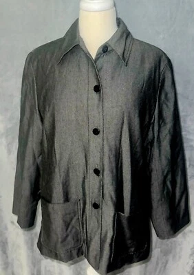 Vintage Pendleton Women Petite Herringbone Virgin Wool Blazer Jacket USA Grey 12 - Image 1 of 4