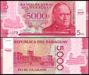 PARAGUAY 5000 GUARANIES 2022 UNC J,PALACIO DE LOS LÓPEZ,DON CARLOS ANTONIO LOPEZ - Picture 1 of 1