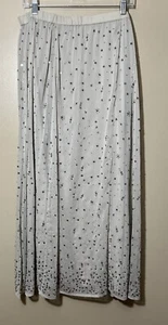 Soft Surroundings Womens Size L Sequin Gray Champagne Holiday Maxi Long Skirt - Picture 1 of 6