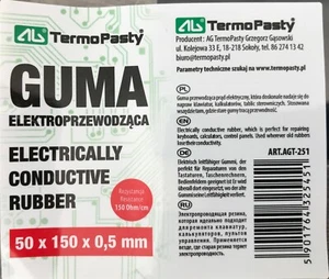 Electrically Conductive Rubber 50x150x0.5mm (without glue) Hight Quality - Afbeelding 1 van 4
